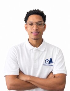 Eduardo wearing a Coast Painting polo shirt